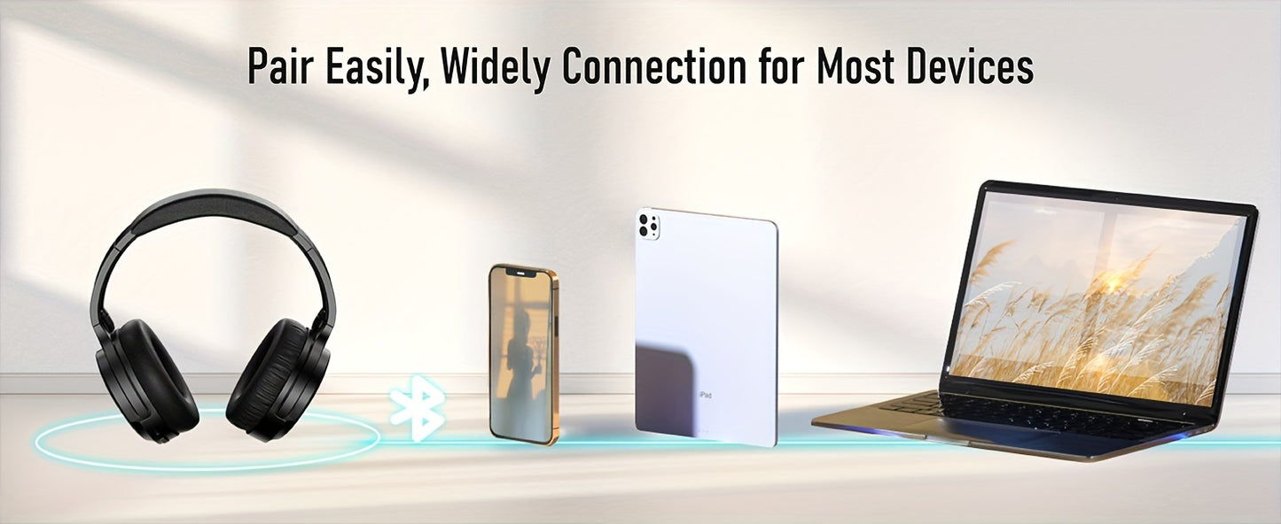 Active Noise Cancelling Headphones With Microphone, Providing 100 Hours Of Playback Time, Over-ear Wireless Headphones With High-fidelity Audio And Deep Bass, Includes A 3.5mm Cable, Soft Ear Cushions, And Fast Charging