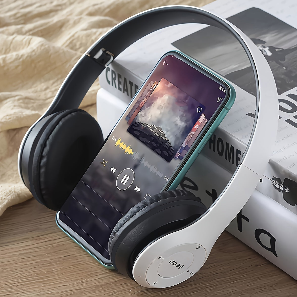 Wireless Over-Ear Headphones, 20H Playtime, Wireless 5.0, Noise Reduction, Comfortable Padded Ear Cups, Foldable Design for Travel & Home, Perfect Gift for Youngsters, Teens, Adults, Women