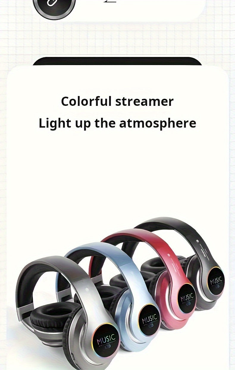 Wireless Noise Cancelling Headphones,Wireless Headphone, Foldable Bluetooth Headphones Over Ear, Wireless Headset for Gaming, Phones, Sports Training & Running