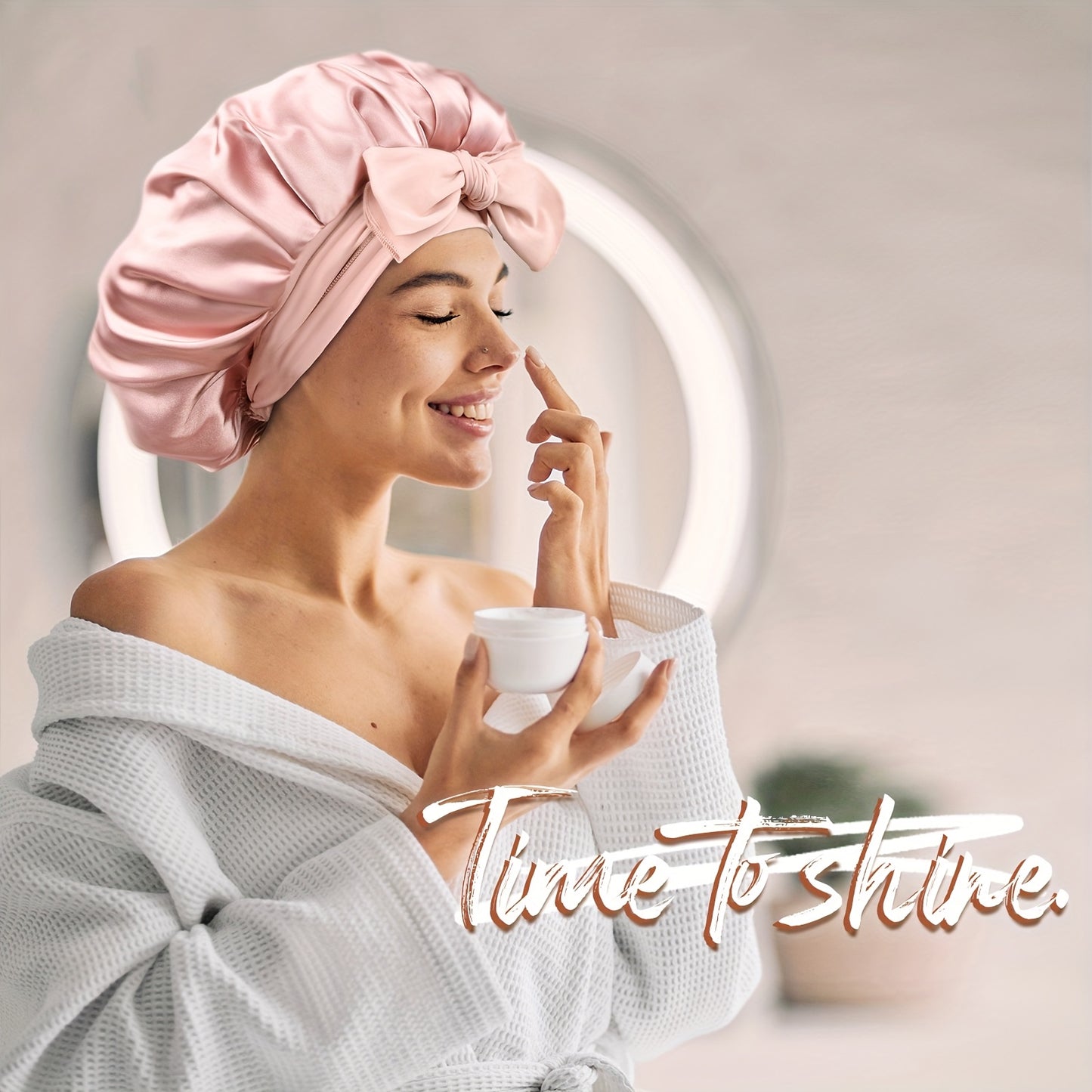 Satin Bonnet, Silk Bonnet for Sleeping, Silk Sleep Cap, Double Layer Hair Bonnet Elastic Tie Band For Women, Curly Hair, Night Cap, Heatless Styling Tool for Women Silky Haircare