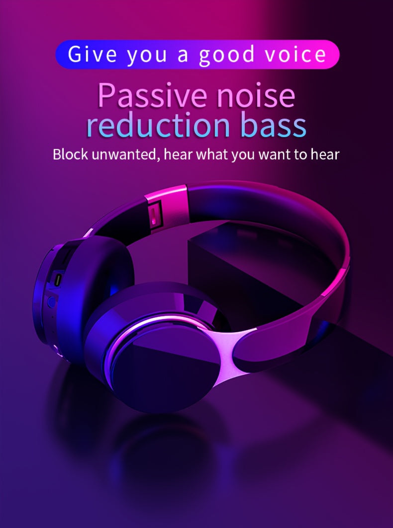 Wireless Over Ear Headphones, Portable Headphones, Foldable Headphones with Mic, FM Radio, 3.5mm AUX Cable, Soft-Earpads, Support TF Card Play for Travel Home Office Cellphone PC