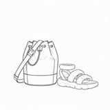 Luxury Bucket Tote & Plush Strap Sandal
